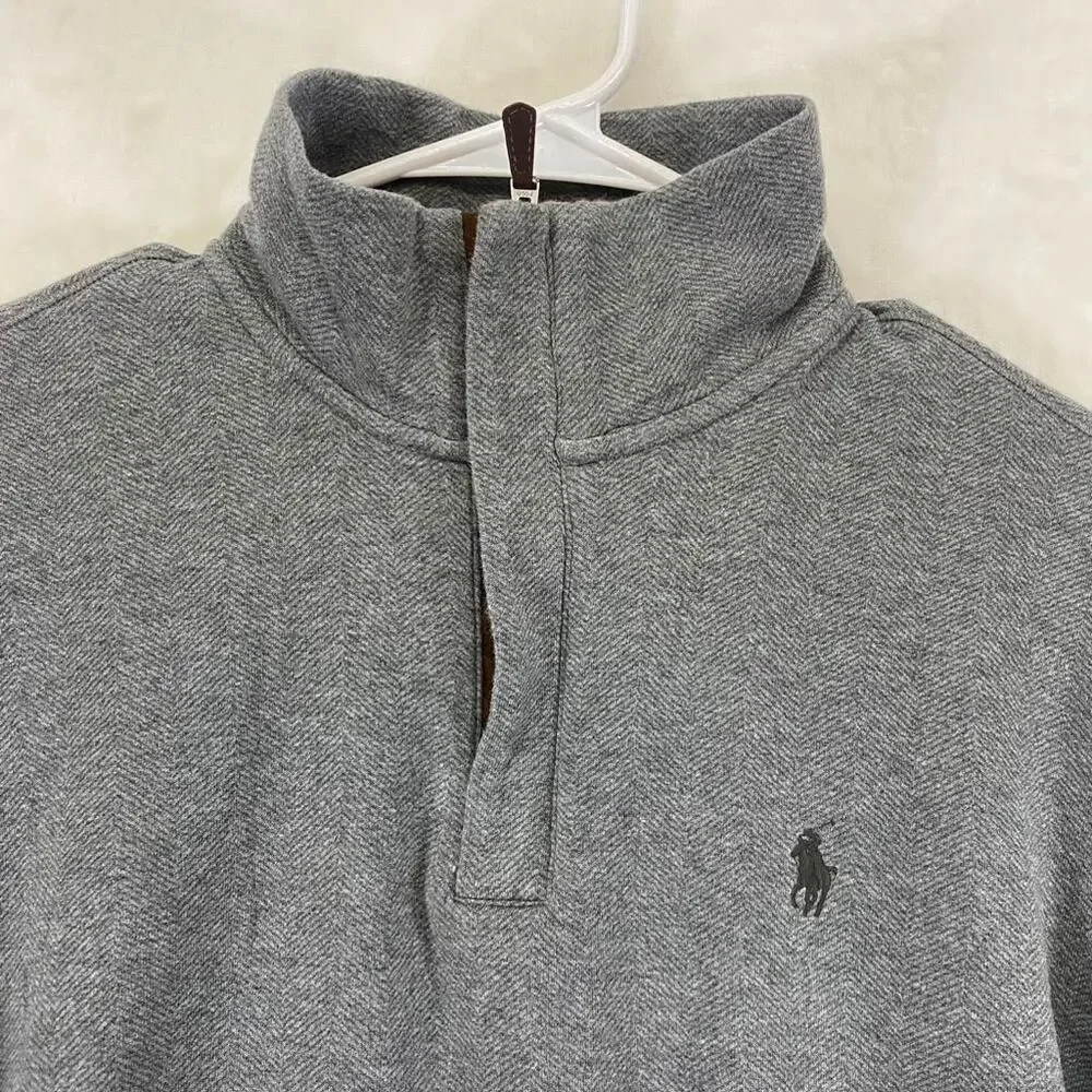 Polo Ralph Lauren Men's Gray Long Sleeve Quarter Zip Pullover Sz M